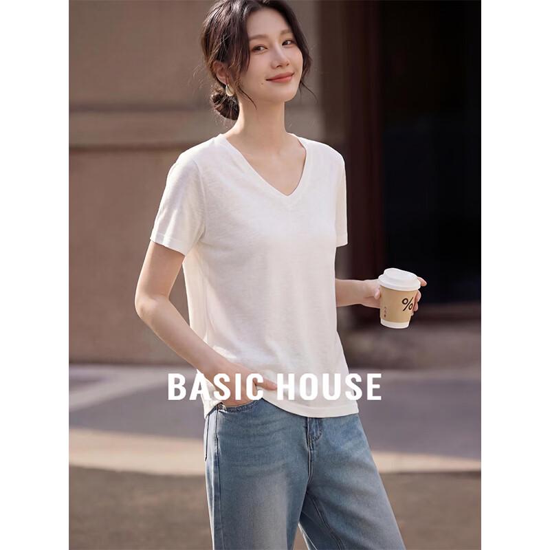 Basic House Women s V-Neck Short Sleeve T-Shirt M