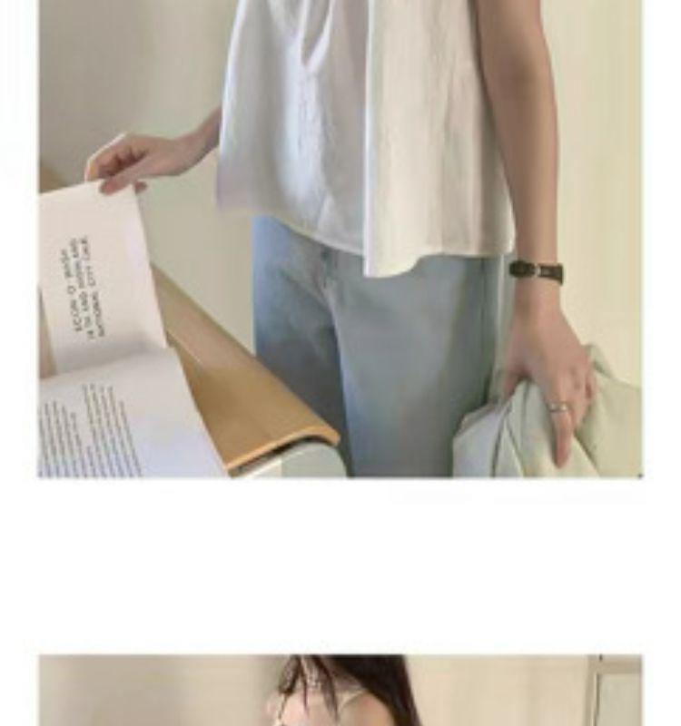 Women's Plus Size Cotton Linen Embroidered Camisole Vest - Spring/Summer Loose Base Layer Top
