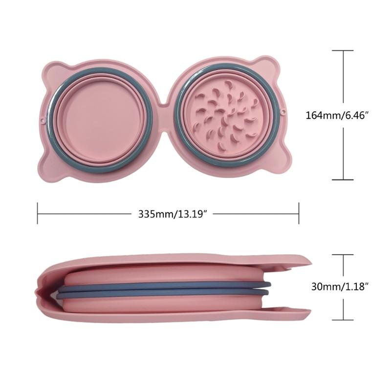 Dog Slow Feeding Bowl Silicone Pet Food Bowl Pet Dogs Outdoor Travel Feeding Bowl Foldable Food Feeder Bowl Dog Dishware