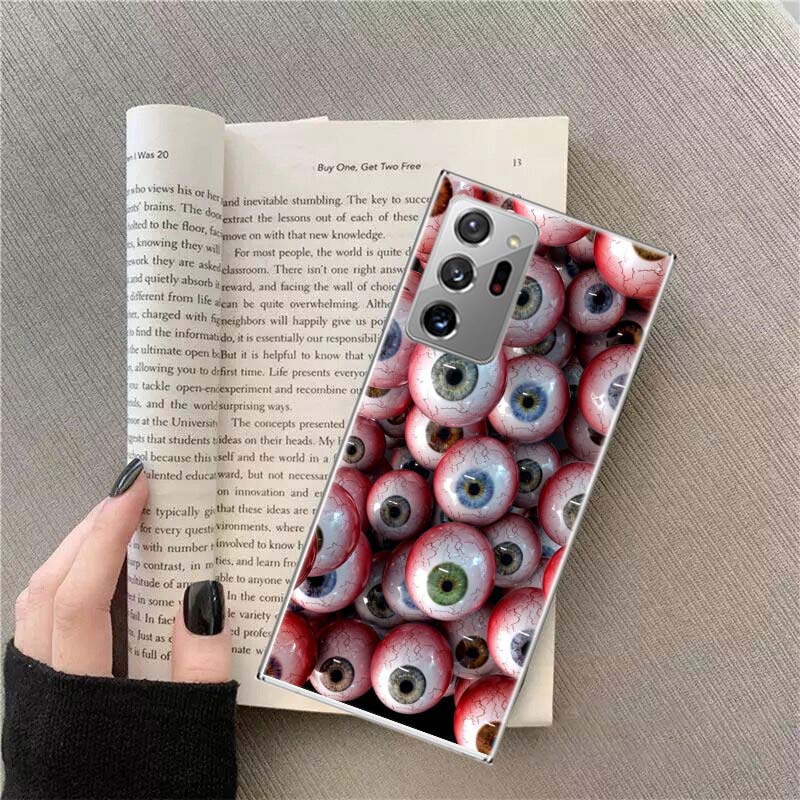 Devil Fear, Red Eye Dense Phobia Phone Case for Samsung A17 A37 A57 A54 A14 A24 A34 A07 A04S A02S A12 A22 A32 A52S A16 A26 A36 A
