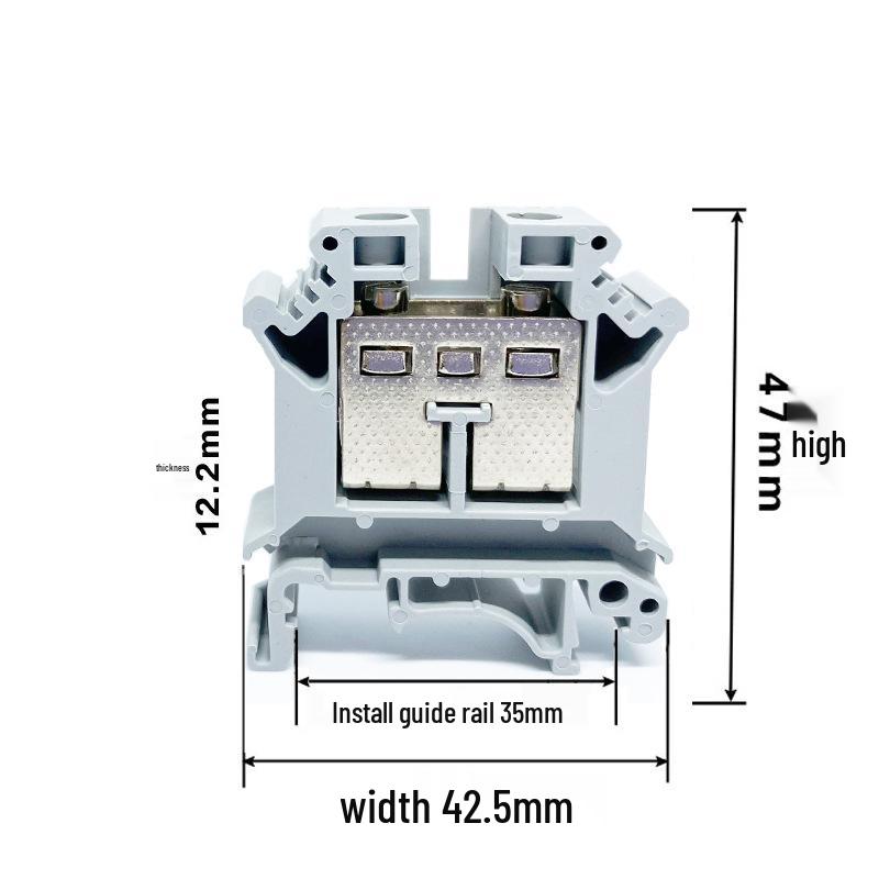 UK-16N DIN Rail Mount 16MM Square Copper Wiring Terminal Block Connector
