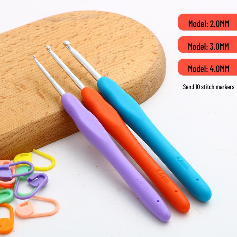 Beginner Soft-Grip Crochet Hook Set for DIY Knitting and Micro-Hooking
