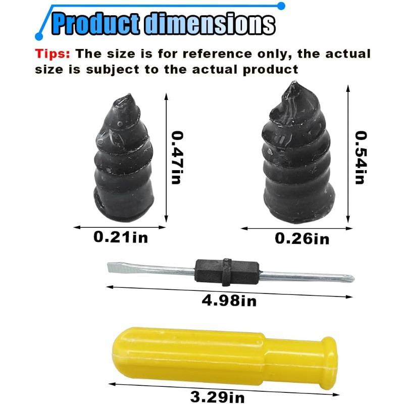 60PCS Tire Repair Rubber Nail with Screwdriver Tire Puncture Repair Tool Kit Vacuum Repair Tire Screw Plug Kit fr Car Truck Bike