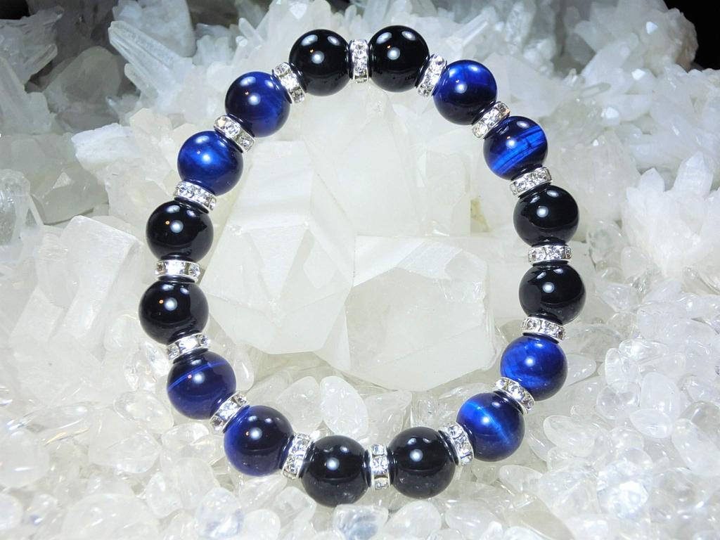 Increase Your Luck with This Lucky Bracelet Large Size Featuring Blue Tiger Eye and a Natural Stone Power Stone Size Promotes Financial and Career