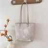 Flower Prints Ladies Pu Leather Shoulder Bags Vintage Candy Color Female Handbags Large Capacity Tote Portable Girl Underarm Bag