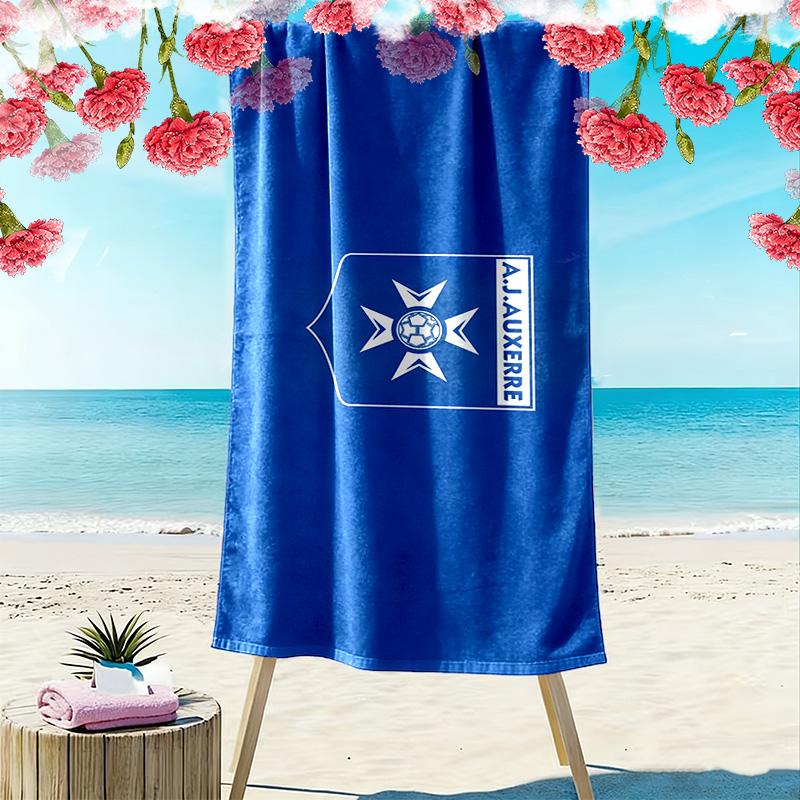 AJ Auxerre Print Beach Towel, Large Soft Quick Dry Towel for Beach Camping Swimming
