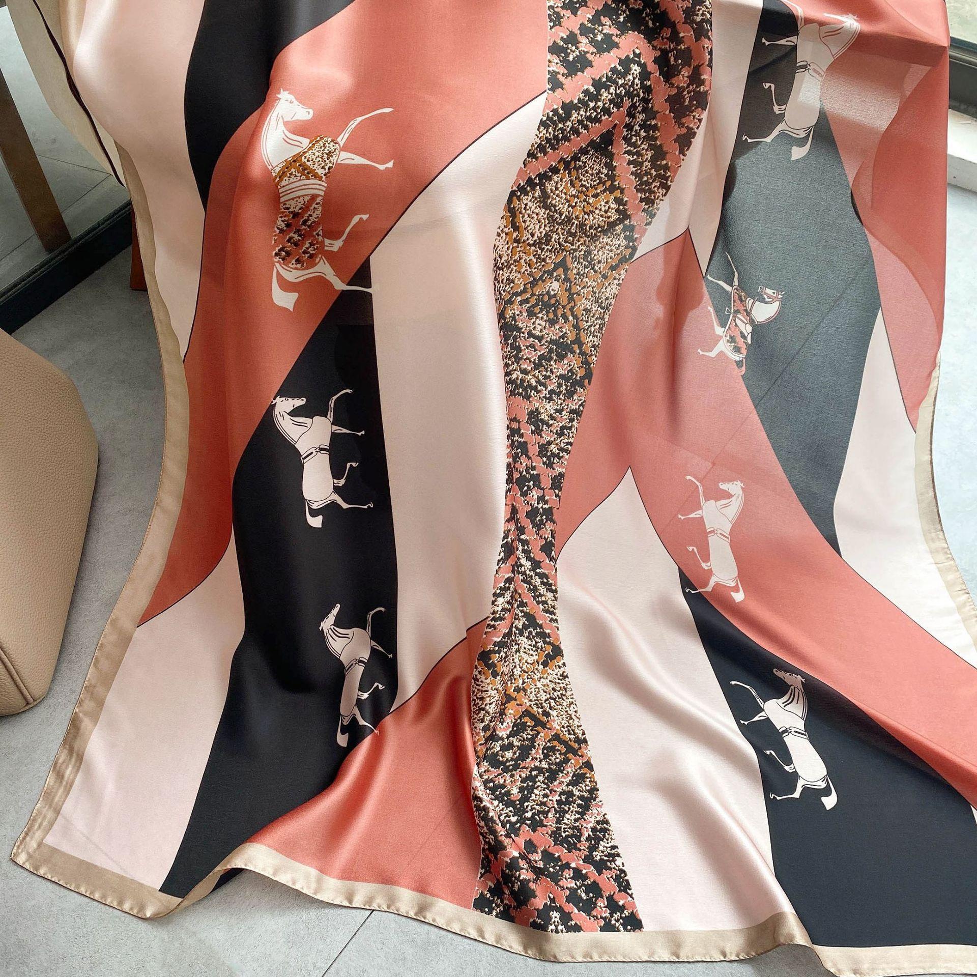 

Высококачественные роскошные шелковые шарфы, повязка на голову, шарфы, шейный шарф для женщин, шелковый шарф с цепочкой, женская декоративная шаль 180-90cm