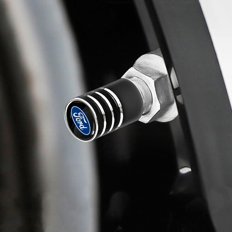 Autosticker 4 STUKS/Set Metalen Auto Bandenventieldopjes Bandenwiel Stam Luchtventieldop Voor Ford Escape Kuga Mondeo Ecosport Fiesta Focus