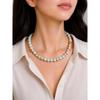 New European and American style Shoushan stone natural stone beaded necklace, vintage tiger's eye stone necklace, bohemian-style clavicle chain for