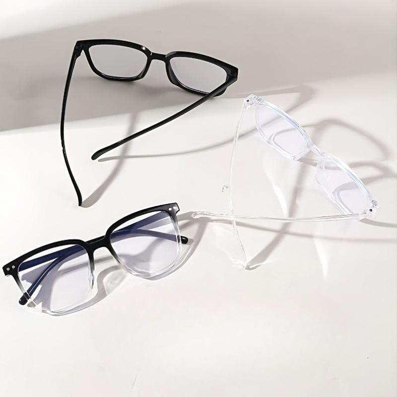 

3PCS Square Anti-Blue Light Glasses Women Men Oversized Optical Frame Eye Protection Eyeglasses Office Computer Goggles