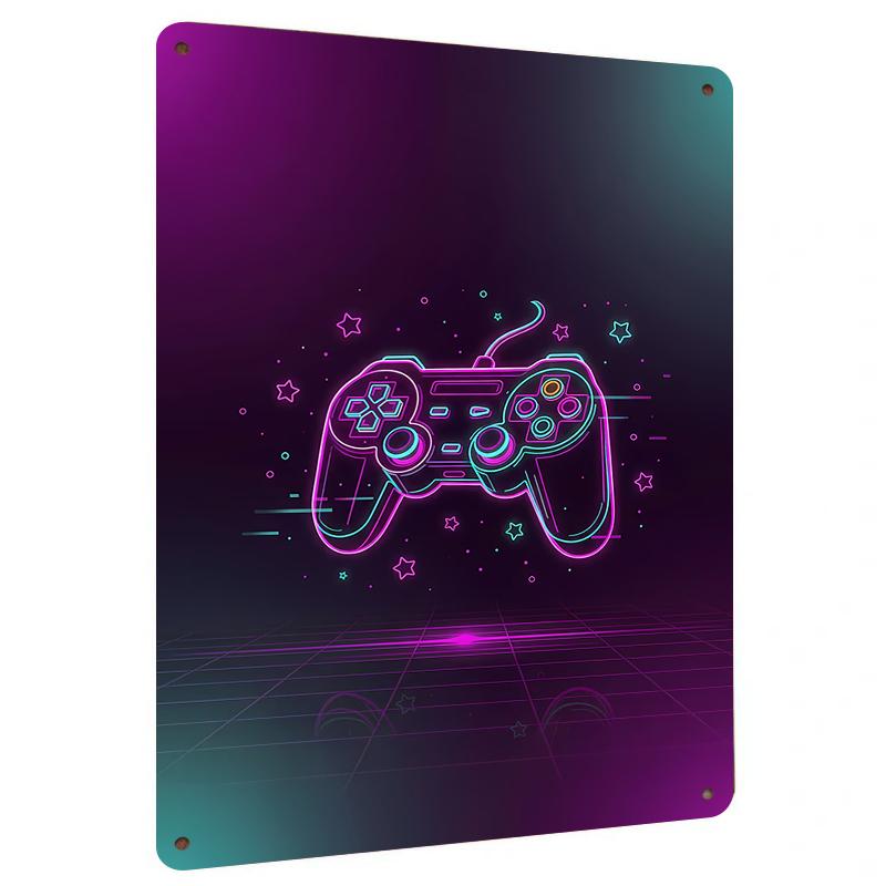 

Neon Game Controller Vintage Gaming Metal Tin Sign Home Decor Wall Art Gift for Gamers 20x30cm（7.8x11.8inch）