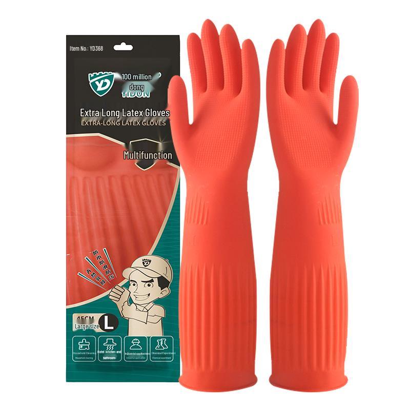 Waterproof Durable Rubber Dishwashing & Cleaning Gloves Large