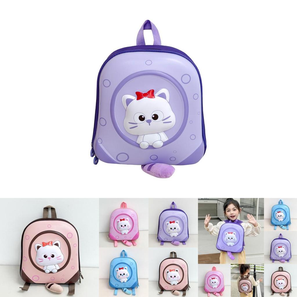 Toddler Girl Boy Backpack With Cartoon Cat Design And Durable Material For School