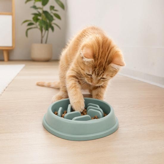 Haustier-Langsamfresser-Napf, Anti-Rutsch-Futternapf für Haustiere, Tiefer Langsamfresser-Napf für Katzen Hunde, Verhindert Ersticken und Erbrechen