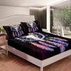 Dreamcatcher Fitted Sheet Boho Mandala Bedding Set with 2 Pillowcases Purple Dream Catcher Bed Sheet Set Bedding Elastic Pocket
