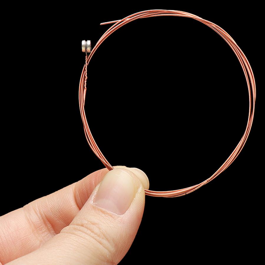 1Set Red Copper-colored Guitar Metal Strings for Folk Guitar Universal Replacement String Musical Instrument Accessories