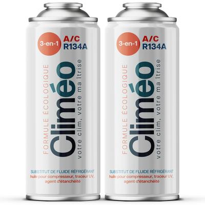 Climeo 3W1 2X400Ml - Ecological Refrigerant + Sealant R134A/R12 | Self-Service Air Conditioning