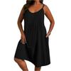 Sleeveless Casual Loose Fit Dress with Adjustable Spaghetti Straps Soft Lightweight Fabric Flowy Design for Women