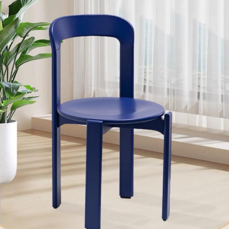 Silla de Comedor Moderna Estilo Mid Century, Silla Lateral Ruiyi de Madera Maciza con Respaldo de Color, Asiento Acojinado Retro para Cocina del Hogar