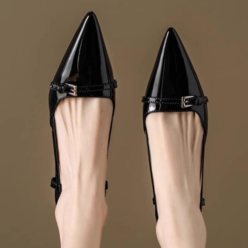 Fashion 2025 Pointed Toe Sexy Mid Heels Party Shoes Women Slingback Sandals Designer Summer Brand Pumps Casual Shoes Dress Slippers
