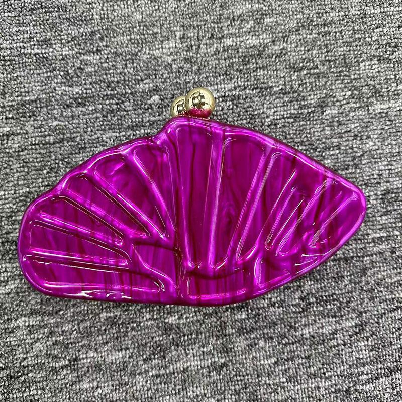 Women's Luxury Crossbody Bag Shell Fan-shaped Acrylic Fashion Wedding Evening Bag Clutch Shell Purse Clutch Shoulder Pearl Bag