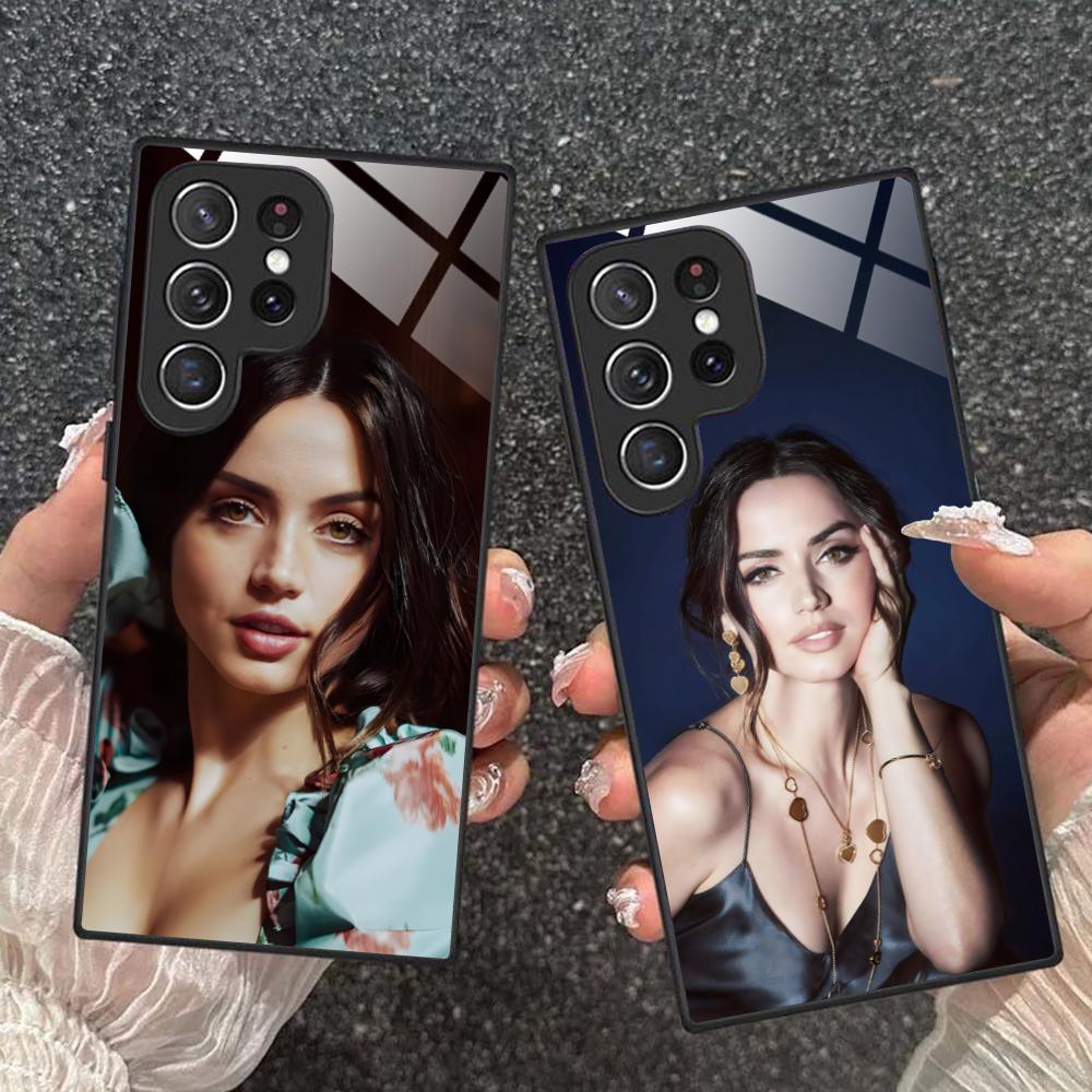 Ana de Armas Glass Mobile Phone Case for Samsung Galaxy A56 55 54 53 52 51 36 35 34 23 16 15 5G Colorful Cover