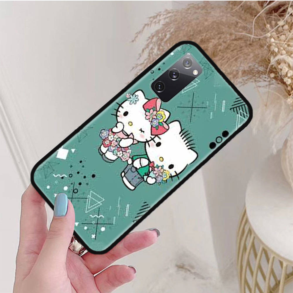 Black Case for Samsung Note 20 Lite S24 Ultra S23 A03 A05 A06 A11 A71 A15 A16 A13 A24 A25 A33 A52 A53 A50 M55 M35 Plus L-22 Hello Kitty