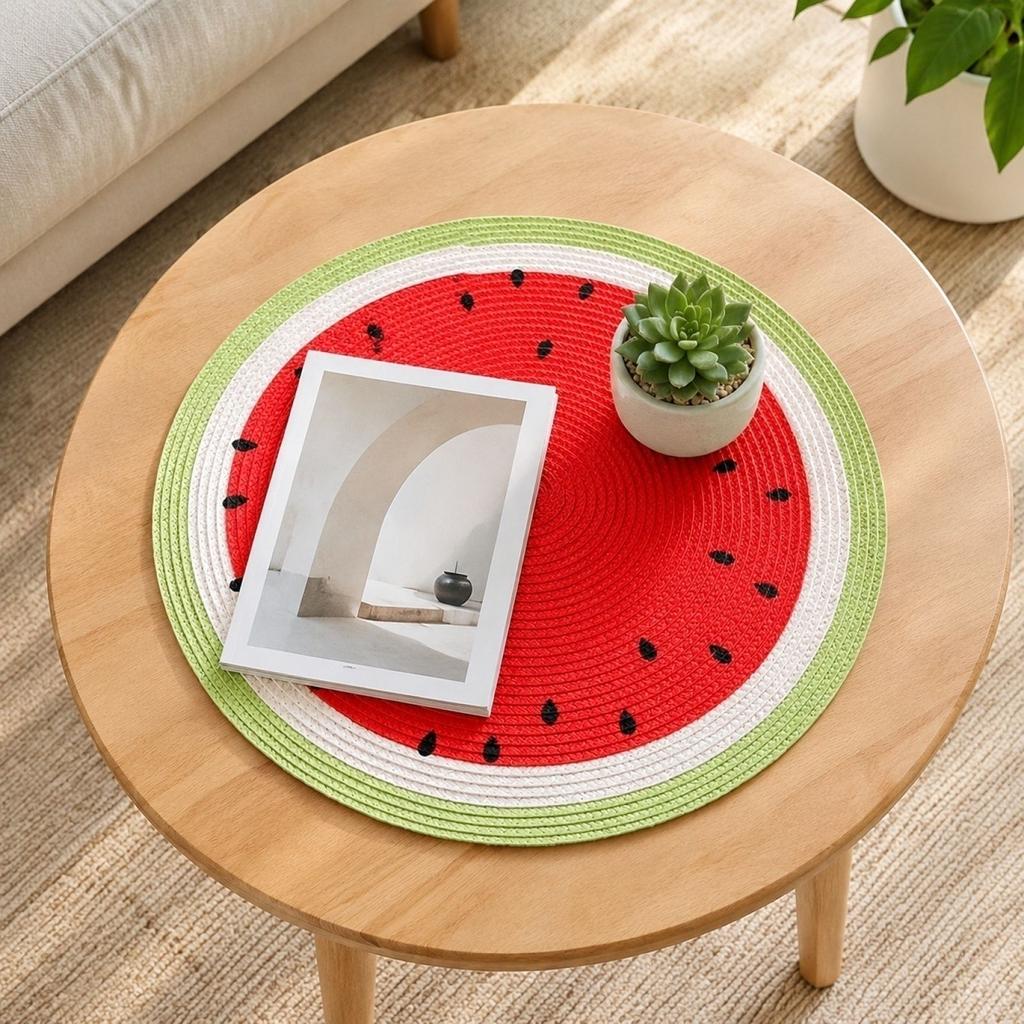 Ronde Geweven Stijl Placemat PP Materiaal Duurzaam Tafelkleed Diameter 38cm Geschikt voor Eettafel Keuken Gebruik