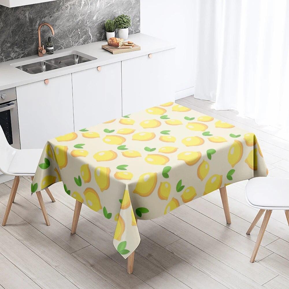 Cartoon Floral Tablecloth Fruit  Anti-fouling Waterproof Rectangular Kitchen Dining Table Home Decoration