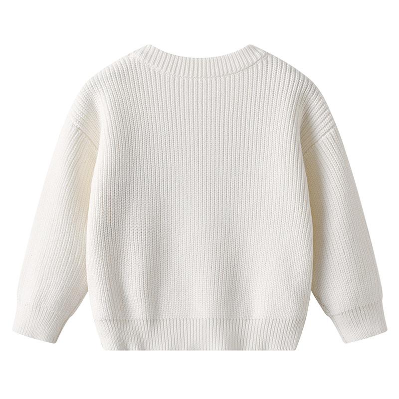 Autumn and Winter Hand-embroidered Colorful Baby and Infant Base Knitted Sweater Children's Sweater