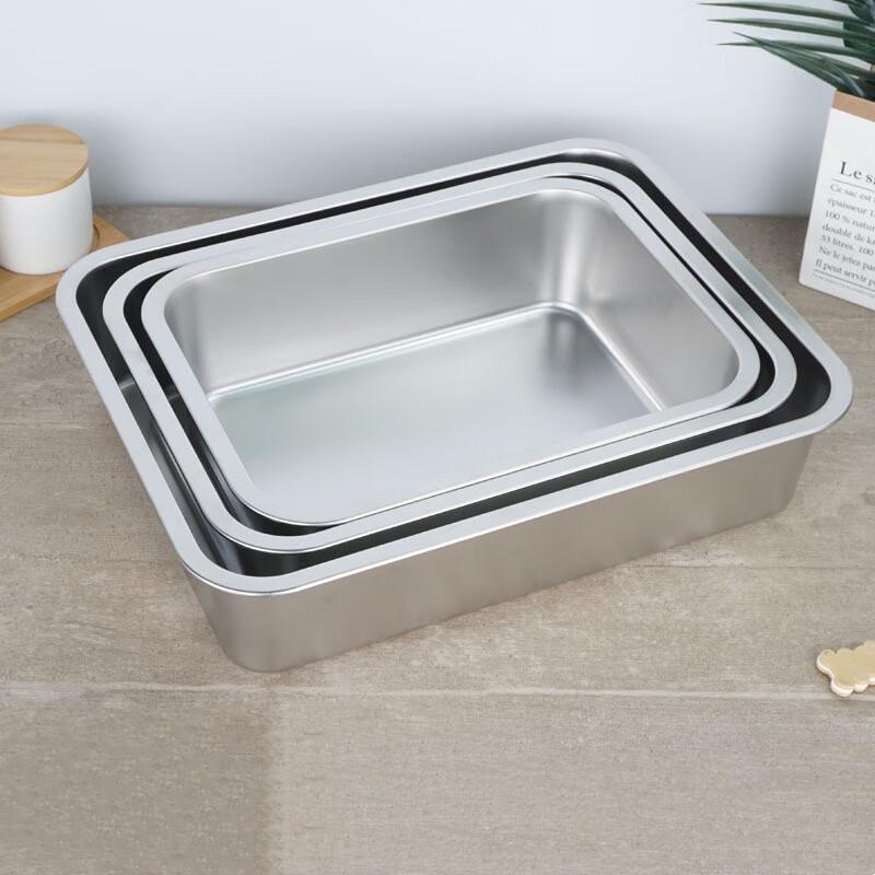 Siguang Thickened 304 Stainless Steel Flat Rectangular Utility Tray
