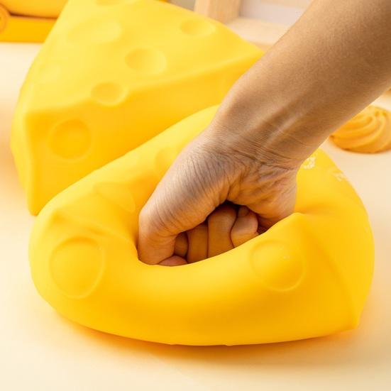 Stress Relief Cheese Squeeze Toy Slow Rising Triangular Square Cheese Sensory Toy Portable Kids Adults Simulated Food Pinch Fidget Toy