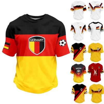 Unisex Casual Sports T Shirt Germany Print Short Sleeve Crew Neck Top Lightweight Comfortable Fit for Daily Wear