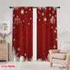 2pcs,2D Plane Printing Window Curtain Christmas Ornaments Snowflakes Festive Holiday Polyester Woven (without Rod) Festive