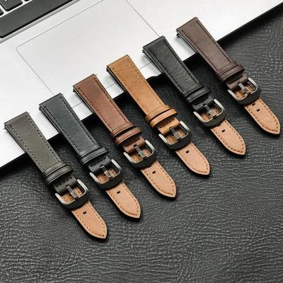 20mm 22mm Kožený řemínek pro Samsung Galaxy Watch7 6 5 4 40/44mm 6/4 Classic Náhradní náramek pro Huawei Watch 3 4Pro GT3 GT2