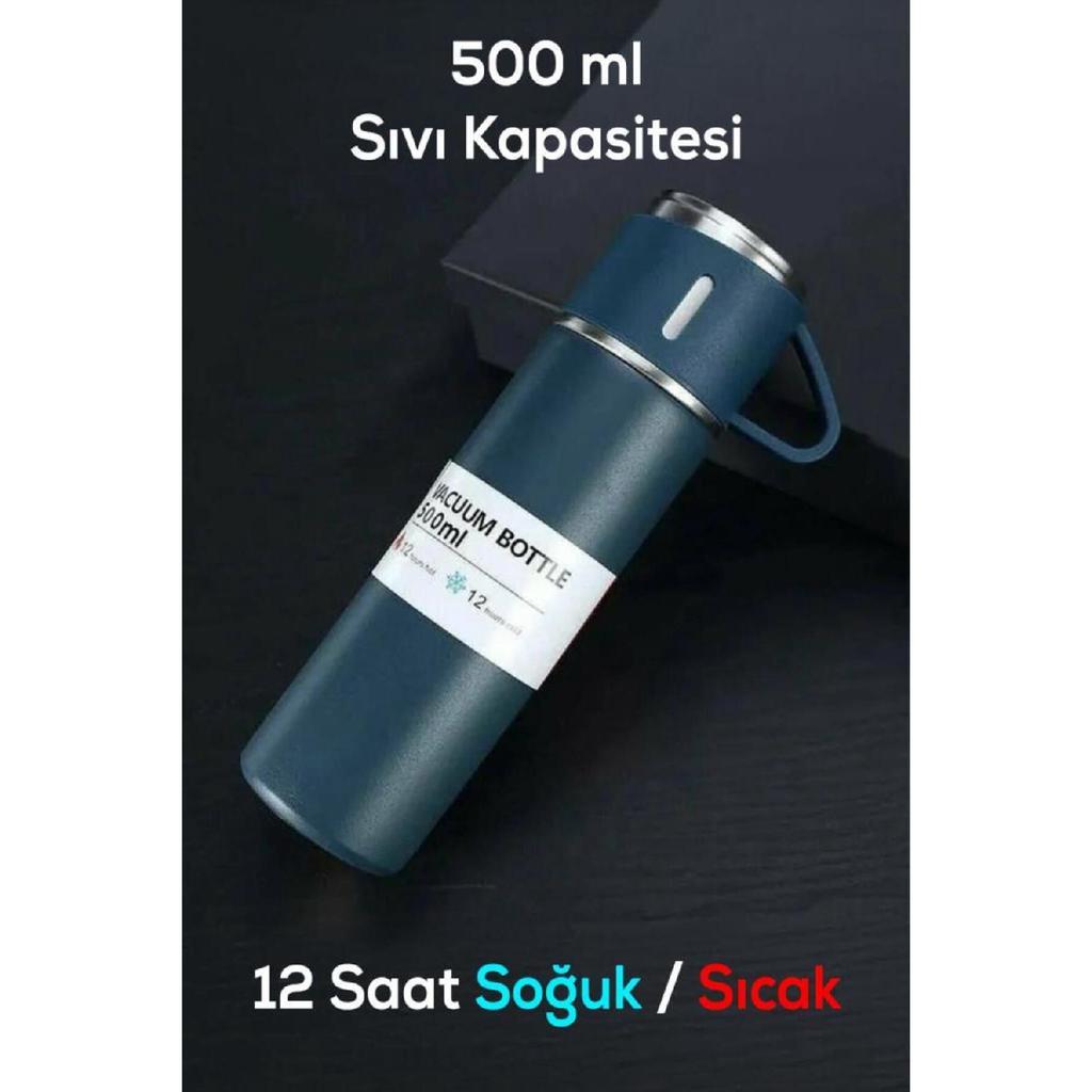 Set Of 3 Thermos Cups Black