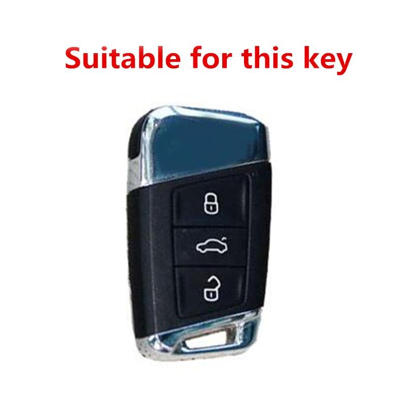 Leather Car Key Fob Case Cover Protector Holder Shell For VW Volkswagen Passat B8 Tiguan Magotan Golf Auto Keychain Accessories zw0
