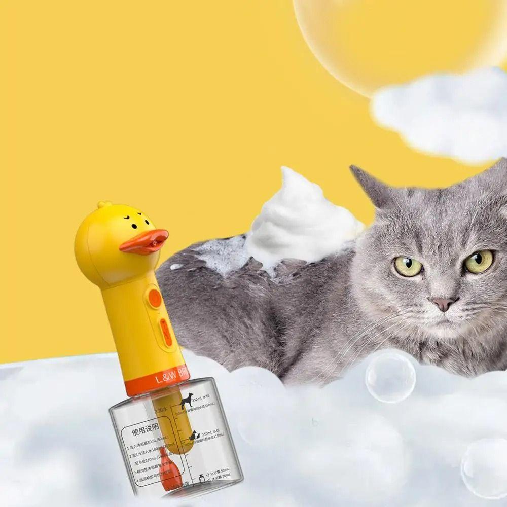 USB Yellow Duck Pet Bubble Machine Automatic Electric Pet Cleaning Foam Machine Handhold Bubble Pet Cleaning Machine Dog