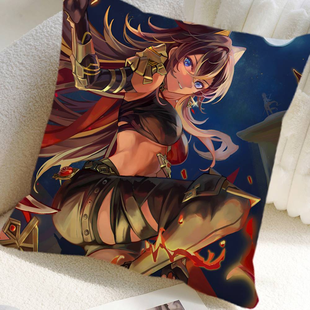 Game Genshin Impact Dehya Pillow Case Square Pillow Bedroom Sofa Leisure Comfort Cushion Car Home Decoration