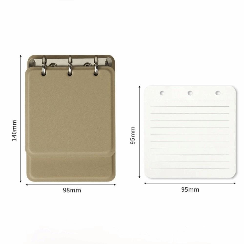 PU Leather Cover Loose-Leaf Notebook 3-Ring Binder Memo Pad Mini Pocket Notebook  Students