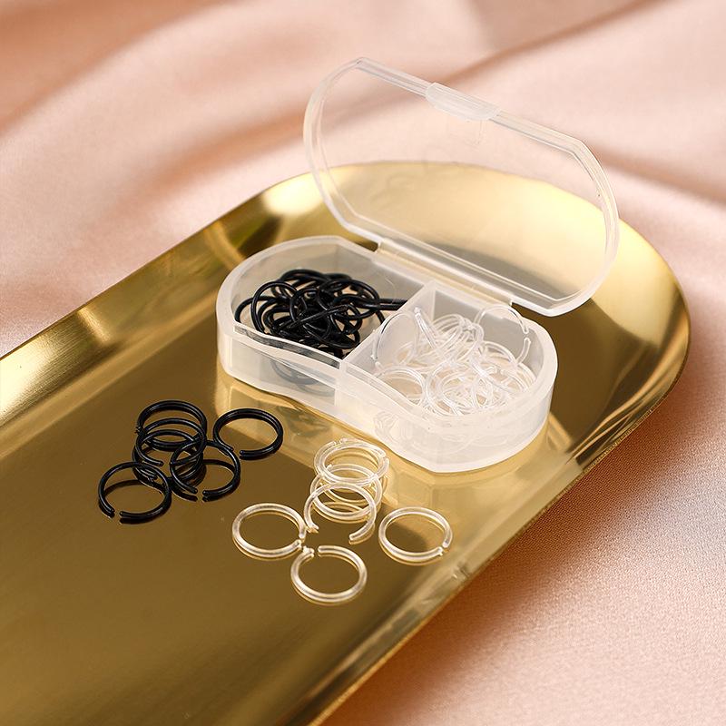 Transparent Ear Piercing Studs with Backs, 2-Compartment Box for Healing Women’s Earrings, Plastic Sticks