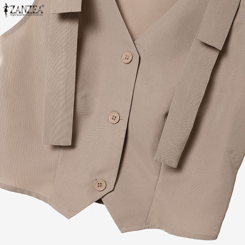 ZANZEA Women Sleeveless Blouse and Long Pants Summer Two Piece Suit Sets
