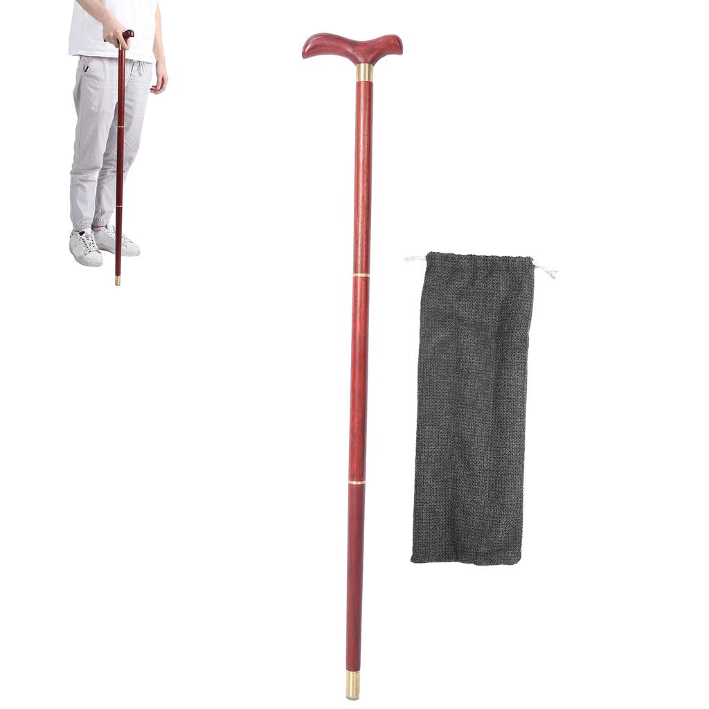 3 Sections Wooden Walking Cane Mountain Climbing Hand Walking Stick for Elderly