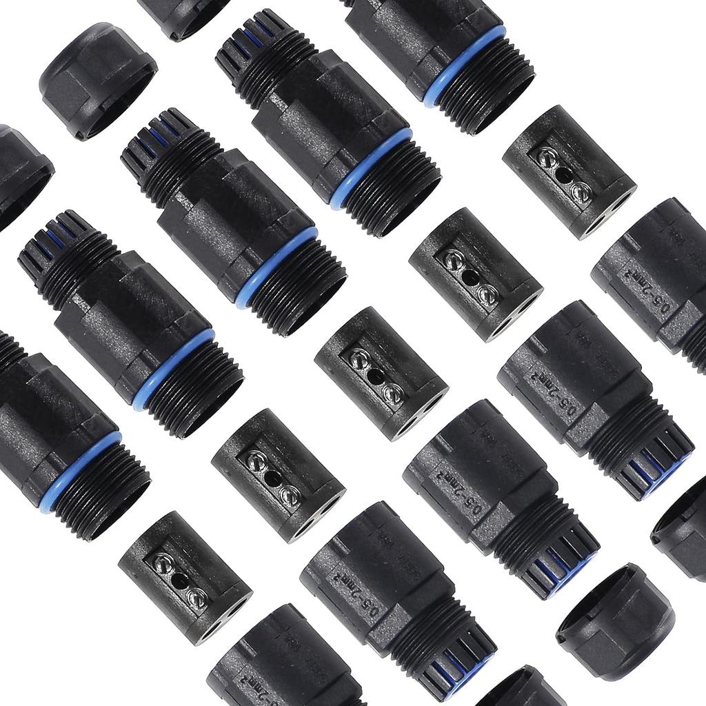 5PCS IP68 Waterproof Junction Box, Outdoor 2 Pin Electrical Cable Connector for 3.5-6.5mm Wire Range