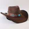 Popular European and American Western Cowboy Straw Hat Men's and Women's Fashion Shade Straw Hat Outdoor Western Cowboy Hat