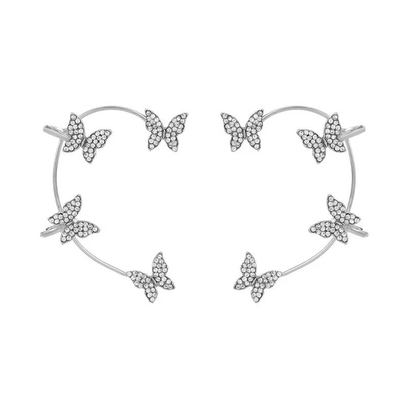 Gold Silver Color Butterfly Ear Clips Without Piercing For Women Ear Cuff Clip Earrings Wedding Fashion Aesthetic Korean Jewelry
