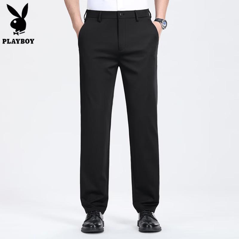 

PLAYBOY Men s Summer Business Casual Straight-Leg Trousers 38