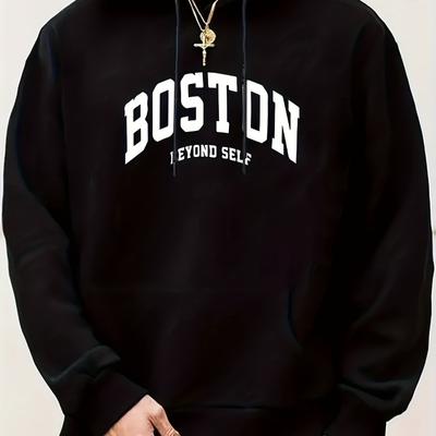 Hood & Drop Shoulder, Men's Hooded Sweatshirt, Perfect for Layering