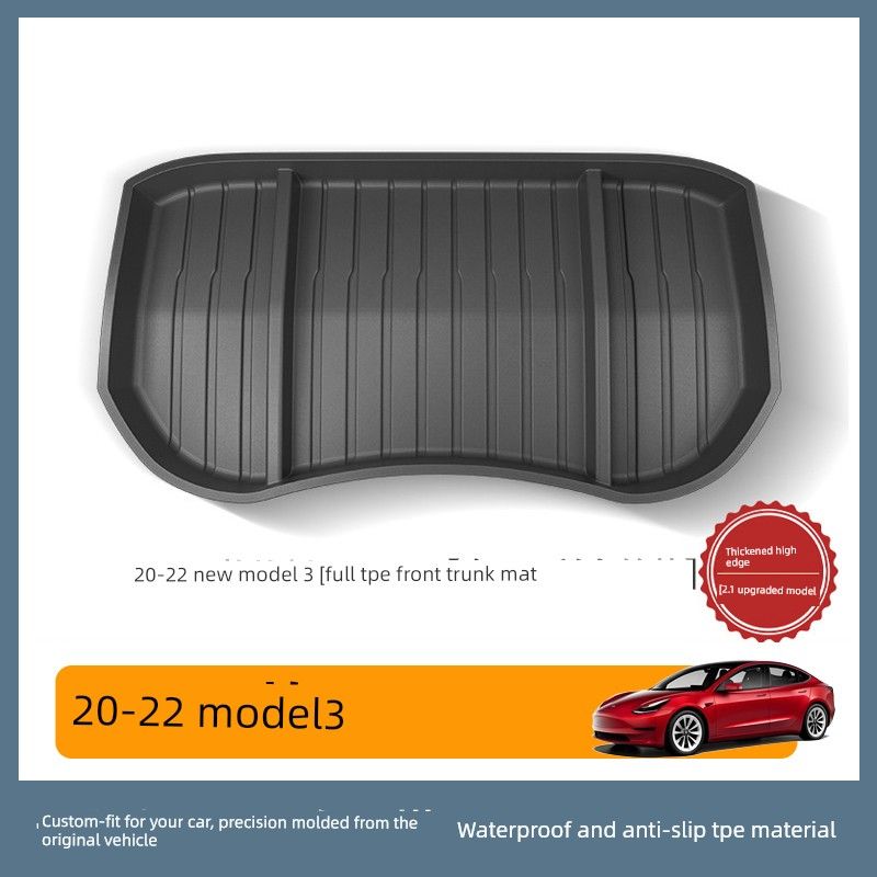 20-22 Model 3 Special Tpe Car Floor Mats, Front and Rear Trunk Mats, Lower Trunk Mats, Waterproof