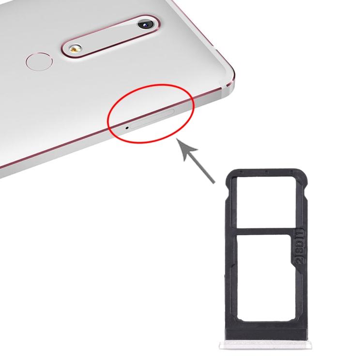 Θήκη Κάρτας SIM + Θήκη Κάρτας SIM / Θήκη Κάρτας Micro SD για Nokia 6.1 / 6 / TA-1043 TA-1045 TA-1050 TA-1054 TA-1068